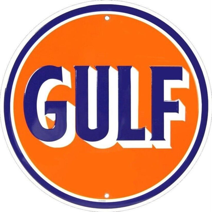 Orange Gulf Oil Novelty Metal 12 in Circular Sign NEW! Home & Garden:Home Décor:Plaques & Signs Unbranded   