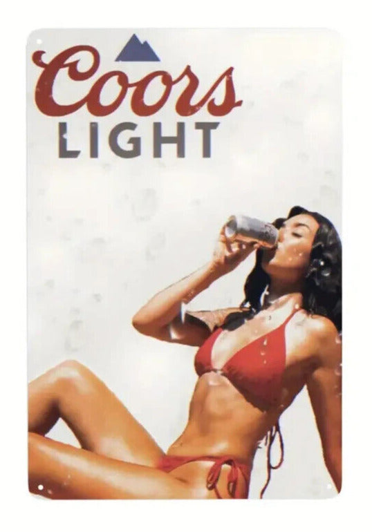 Coors Light Bikini Model Vintage Novelty Metal Sign 12" x 8" NEW! Home & Garden:Home Décor:Plaques & Signs Cozy Home Treasures   