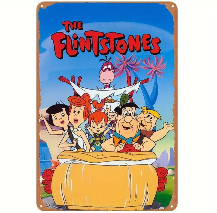 The Flintstones Vintage Novelty Metal Sign 12" x 8" Wall Art Home & Garden:Home Décor:Plaques & Signs Cozy Home Treasures   