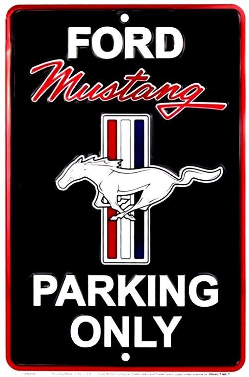 Ford Mustang Parking Only Embossed Metal Sign 8" x 12" Home & Garden:Home Décor:Plaques & Signs Hangtime   