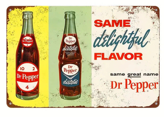 Dr. Pepper Vintage Novelty Metal Sign 12" x 8" Wall Art Home & Garden:Home Décor:Plaques & Signs Cozy Home Treasures   