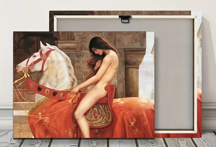 Lady Godiva's Naked Horse Ride Artistic Canvas Print Framed 12" x 16" Wall Art Home & Garden:Home Décor:Posters & Prints Cozy Home Treasures   