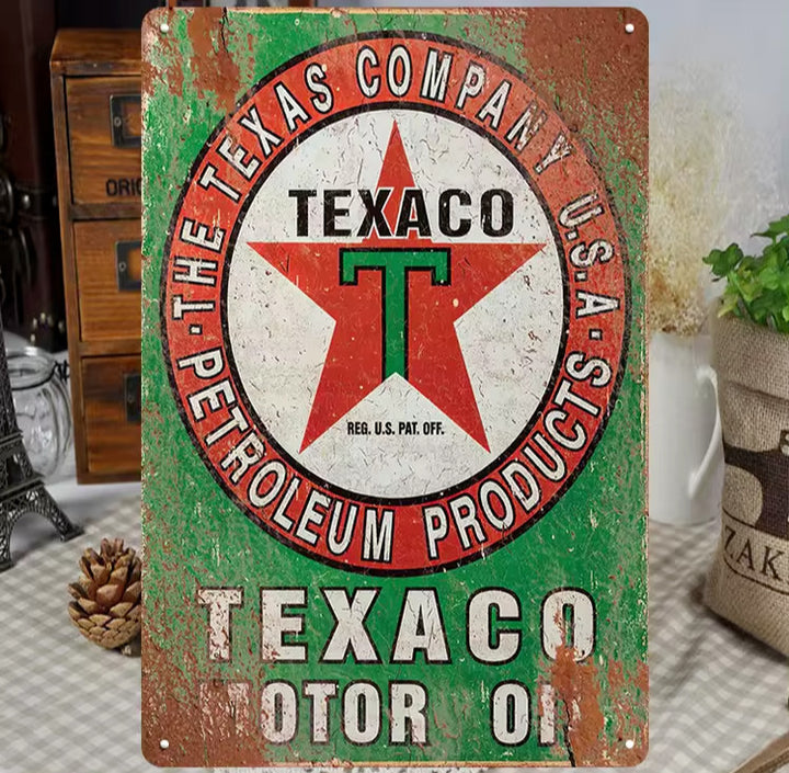 Texaco Petroleum Products Vintage Novelty Metal Sign 12" x 8" Wall Art Home & Garden:Home Décor:Plaques & Signs Cozy Home Treasures   