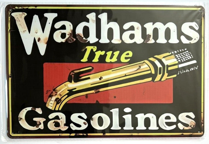 Wadhams True Gasolines Vintage Novelty 12" x 8" Metal Sign Wall Art New! Home & Garden:Home Décor:Plaques & Signs Cozy Home Treasures   