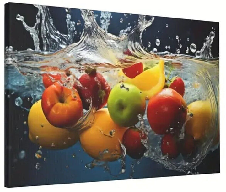 Rinsed Fruit Colorful Vibrant Canvas Print Framed 12" x 16" NEW! Home & Garden:Home Décor:Posters & Prints Cozy Home Treasures   