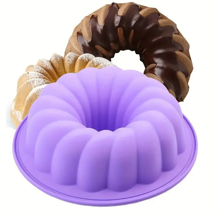 Silicone Bundt Cake Pan 7.87 Inch Non-stick Fluted Cake Pan Cake Baking Mold Home & Garden:Kitchen, Dining & Bar:Bakeware:Cake Pans Cozy Home Treasures   