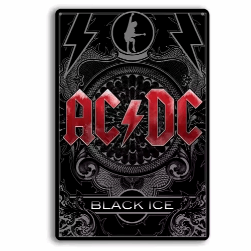 AC/DC Black Ice Novelty Metal Sign 12" x 8" Wall Art  Cozy Home Treasures   