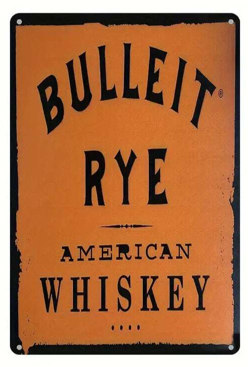 Bulleit Rye American Whiskey Vintage Novelty Metal Sign 12" x 8" Wall Art Home & Garden:Home Décor:Plaques & Signs Cozy Home Treasures   