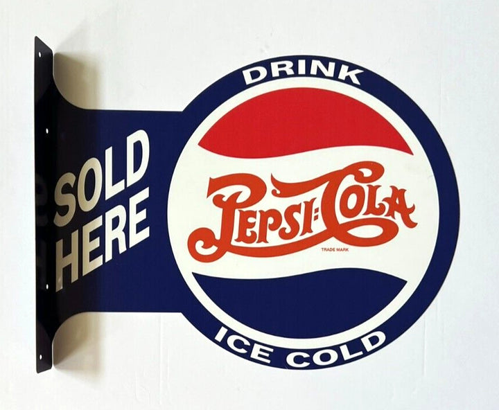 Pepsi-Cola Licensed Two-Sided Flange Sign 14" x 18" Novelty Sign New!