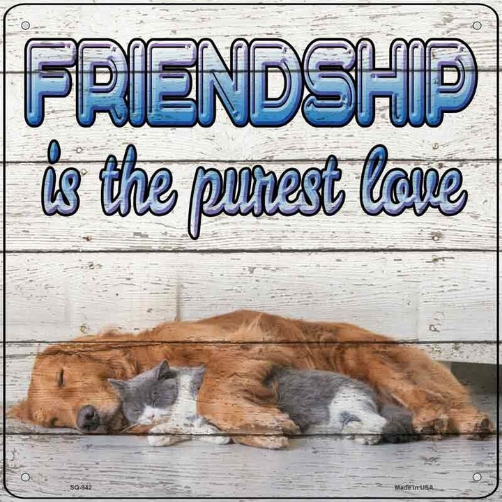 Pet Friendship Novelty Metal Square Sign Home & Garden:Home Décor:Plaques & Signs Unbranded   