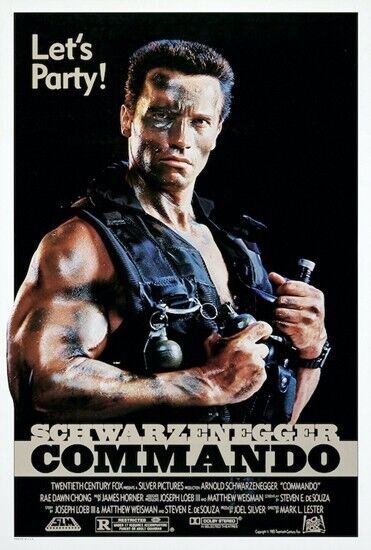 Commando Arnold Schwarzenegger Movie Poster 24" x 36" New!  Cozy Home Treasures   