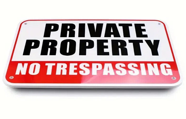 Private Property No Trespassing Durable PVC sign 12" x 8" NEW! Home & Garden:Home Décor:Plaques & Signs Cozy Home Treasures   