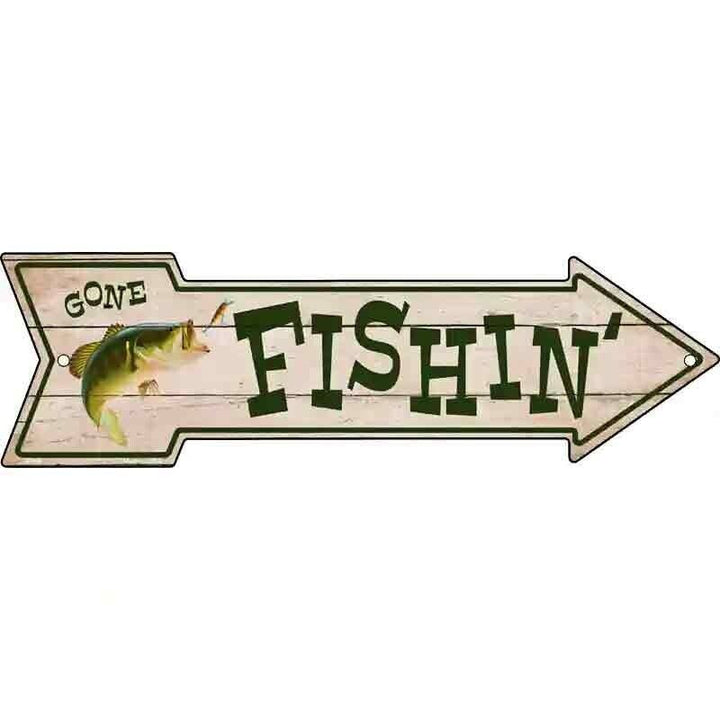 Gone Fishin' Novelty Metal Arrow Sign 17" x 5" NEW! Home & Garden:Home Décor:Plaques & Signs Unbranded   