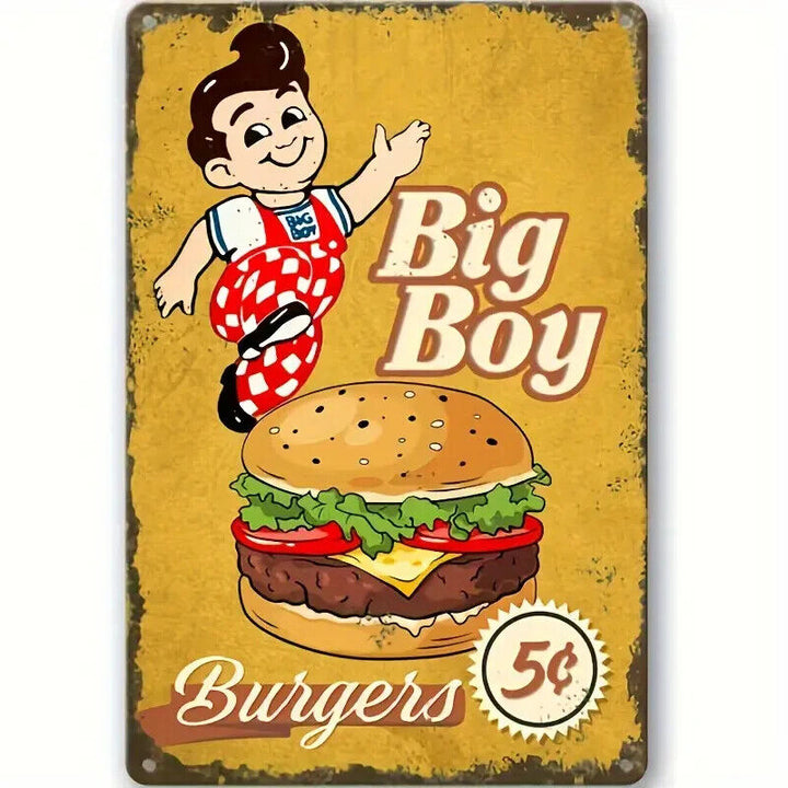 Big Boy Burgers Novelty Metal Sign 12 x 8 Wall Art Home & Garden:Home Décor:Plaques & Signs Cozy Home Treasures   