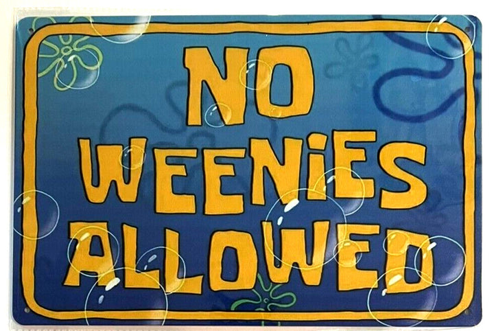 No Weenies Allowed 8" x 12" Vintage Novelty Metal Sign Home & Garden:Home Décor:Plaques & Signs Cozy Home Treasures   