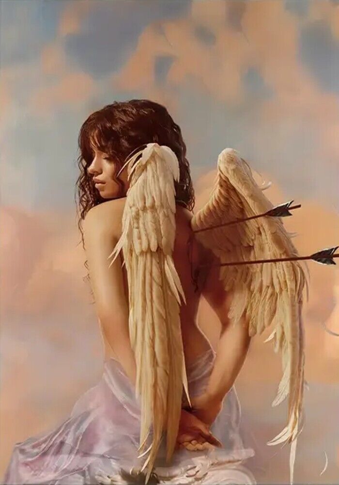 Beautiful Wounded Angel Girl Canvas Art Print 11.8" x 15.7" Stunning! NEW! Home & Garden:Home Décor:Posters & Prints Cozy Home Treasures   