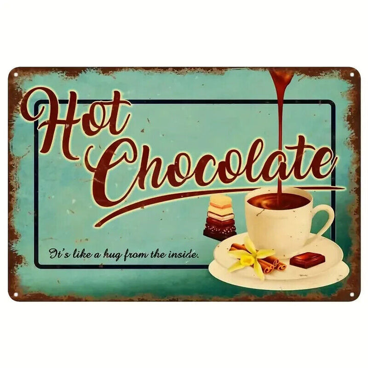 Hot Chocolate "It's Like A Hug From The Inside" Novelty Metal Sign 8" x 12" Home & Garden:Home Décor:Plaques & Signs Cozy Home Treasures   