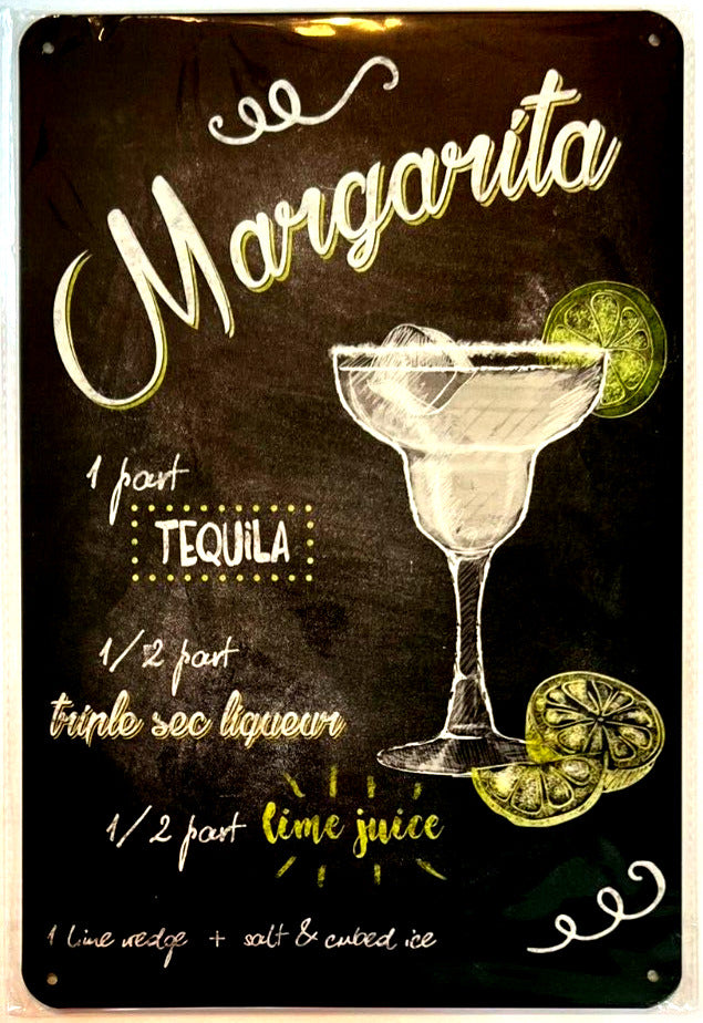 Margarita Cocktail and Drink Mix Recipe Collection 12" x 8" Wall Art Home & Garden:Home Décor:Plaques & Signs Cozy Home Treasures   