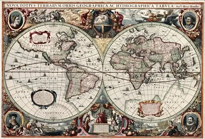 630 Year Old World Vintage Map Canvas Art Print 15.7" x 23.6" NEW! Home & Garden:Home Décor:Posters & Prints Classic Print Gallery   