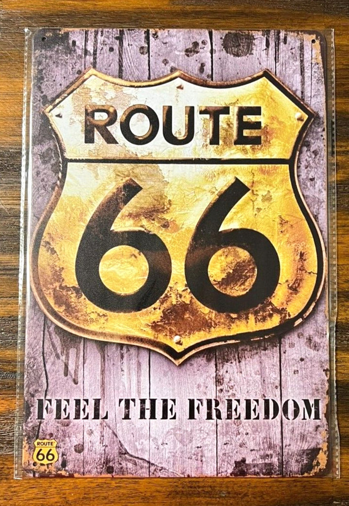 Route 66 Feel The Freedom Retro Novelty Metal Sign 12" x 8" NEW! Home & Garden:Home Décor:Plaques & Signs Cozy Home Treasures   