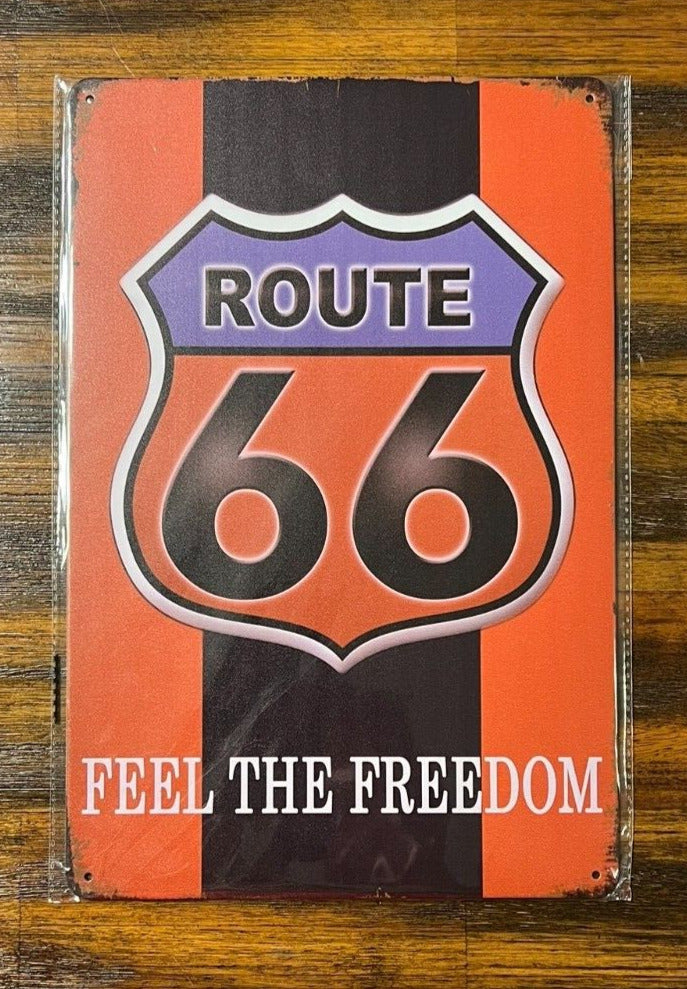 Route 66 Feel The Freedom Novelty Metal Sign 12" x 8" NEW! Home & Garden:Home Décor:Plaques & Signs Cozy Home Treasures   