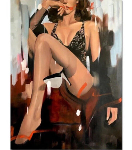 Modern Art Woman In Lingerie Canvas Print 11.8" x 17.7" Stunning! NEW! Home & Garden:Home Décor:Posters & Prints Cozy Home Treasures   