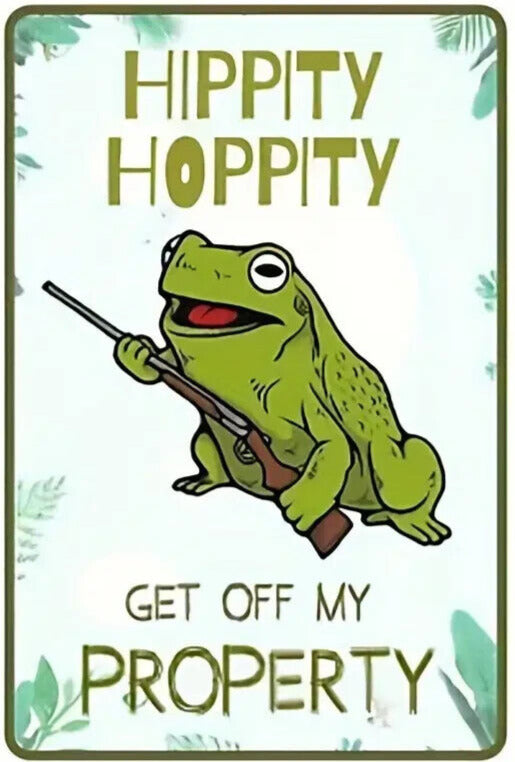 Hippity Hoppity Get Off My Property Novelty Metal Sign 8" x 12"  Wall Art Home & Garden:Home Décor:Plaques & Signs Cozy Home Treasures   