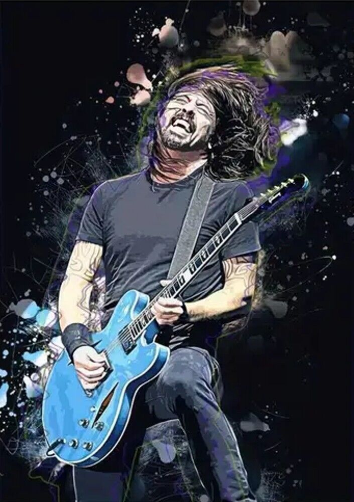 Dave Grohl Foo Fighters Artistic Rendition Canvas Art Print 15.7" x 23.6" NEW!  Cozy Home Treasures   