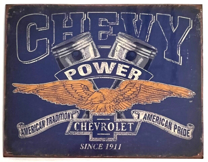 Chevy Power Chevrolet Since 1911 Licensed Vintage Novelty Sign 16" x 12.5" NEW! Home & Garden:Home Décor:Plaques & Signs Desperate Enterprises   