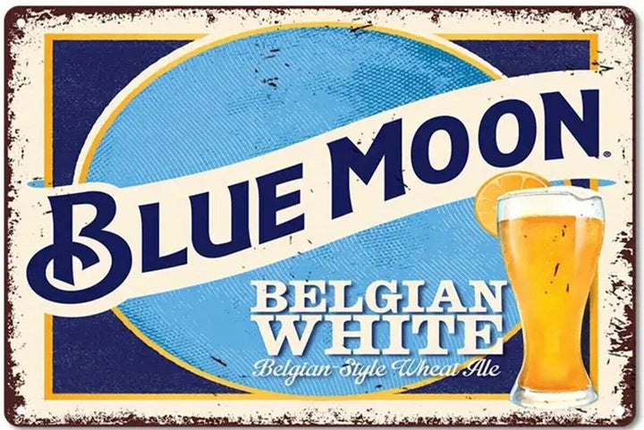 Blue Moon Belgian White Beer Vintage Novelty Metal Sign 12" x 8" Wall Art Home & Garden:Home Décor:Plaques & Signs Cozy Home Treasures   