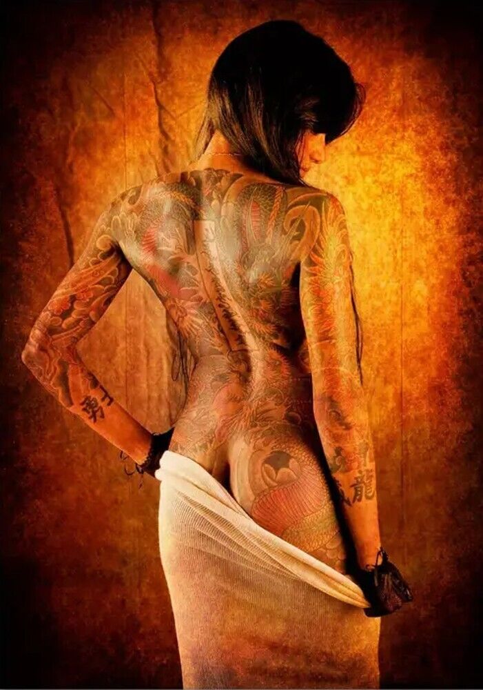 Modern Art Nude Woman With Tattoos Canvas Print 16" x 24" Stunning! NEW! Home & Garden:Home Décor:Posters & Prints Classic Print Gallery   