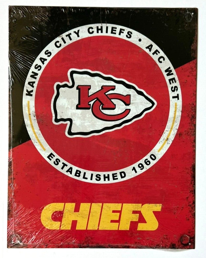 Kansas City Chiefs Established 1960 Licensed Vintage Novelty Sign 16" x 12.5" Home & Garden:Home Décor:Plaques & Signs Desperate Enterprises   