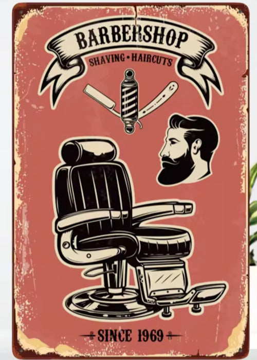 Barber Shop Shaving - Haircuts Vintage Novelty Metal Sign 12" x 8" Wall Art Home & Garden:Home Décor:Plaques & Signs Cozy Home Treasures   