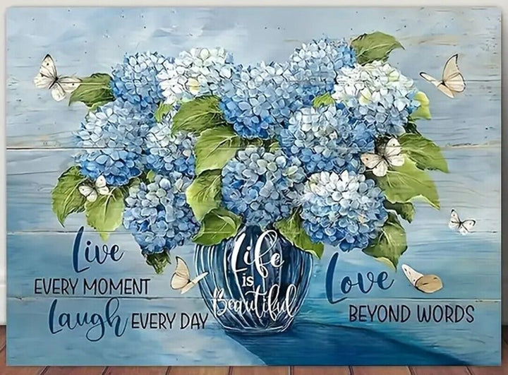 Live, Laugh, Love Floral Canvas Print Framed 12" x 16" NEW! Home & Garden:Home Décor:Posters & Prints Cozy Home Treasures   