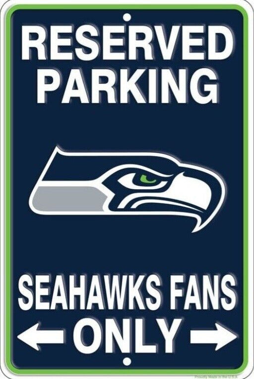 Reserved Parking Seahawks Fans Only Embossed Metal Licensed Sign 8" x 12" Home & Garden:Home Décor:Plaques & Signs Signs4Fun   