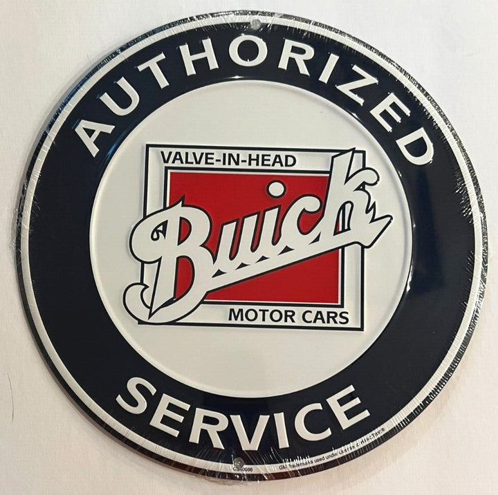 Buick Authorized Service Licensed Novelty Metal 12in Circular Sign Home & Garden:Home Décor:Plaques & Signs Signs4Fun   