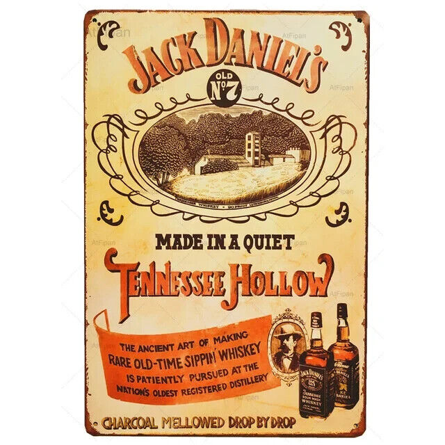 Jack Daniel's Made In A Quiet Tennessee Hollow Novelty Metal Sign 8" x 12" Home & Garden:Home Décor:Plaques & Signs Cozy Home Treasures   