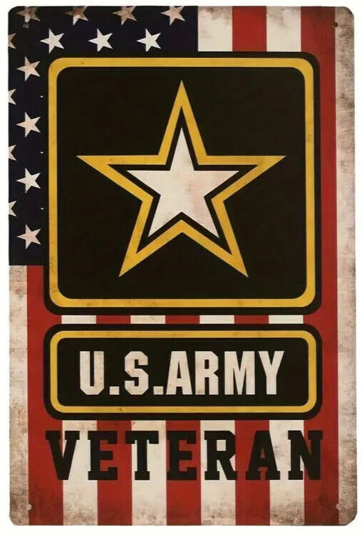 U.S. Army Veteran Vintage Novelty Metal Sign 12" x 8" Wall Art Home & Garden:Home Décor:Plaques & Signs Cozy Home Treasures   