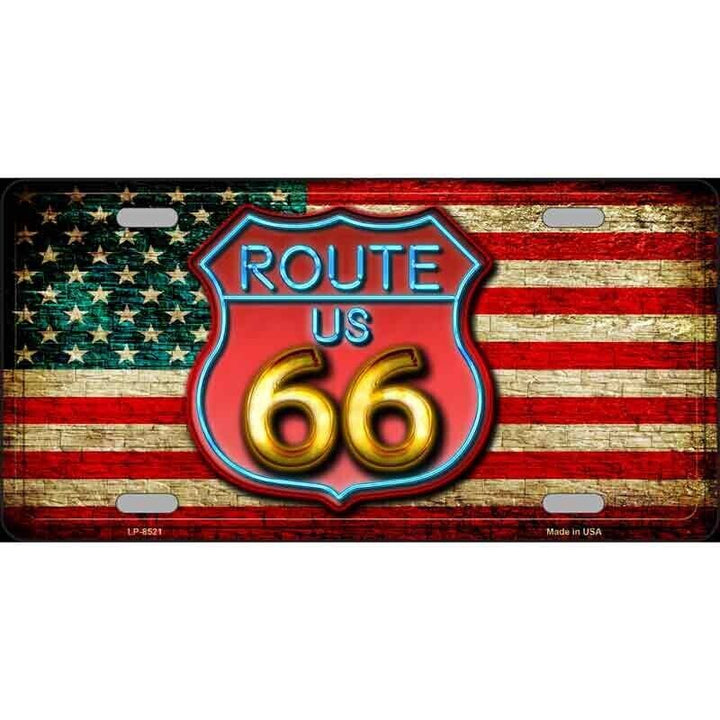 Route 66 American Flag Neon Metal Novelty License Plate eBay Motors:Parts & Accessories:Car & Truck Parts & Accessories:Exterior Parts & Accessories:License Plates & Frames Unbranded   