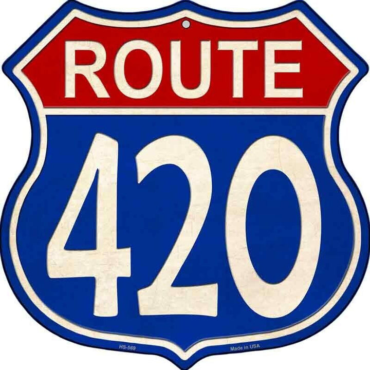 Route 420 Blue and Red Novelty Metal Home & Garden:Home Décor:Plaques & Signs Unbranded   