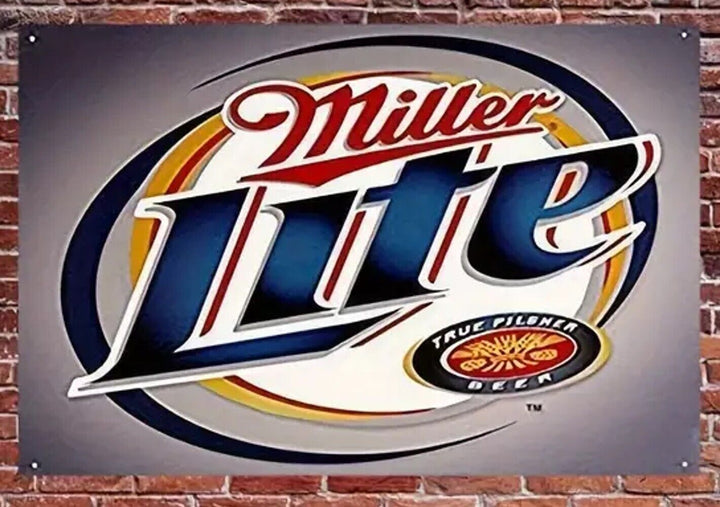 Miller Light Beer Novelty Metal Sign 12" x 8" Wall Art  Cozy Home Treasures   