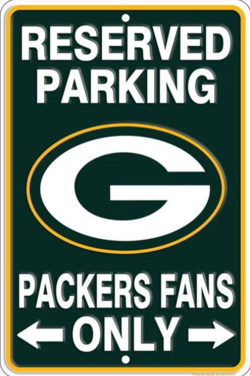 Reserved Parking Packers Fans Only Embossed Metal Novelty Parking Sign 8" x 12" Home & Garden:Home Décor:Plaques & Signs Signs4Fun   