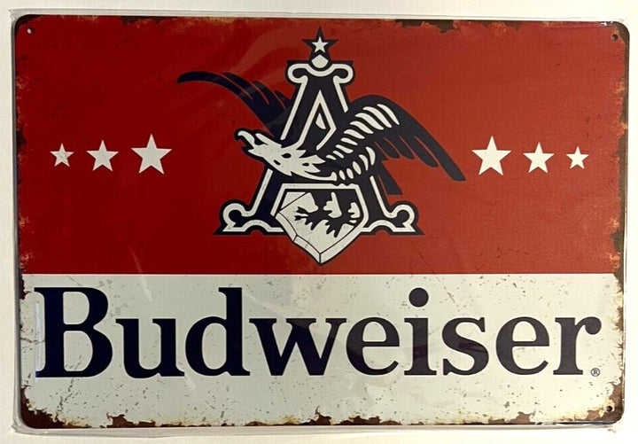 Budweiser Beer Anheuser-Busch Novelty Metal Sign 12" x 8" NEW! Home & Garden:Home Décor:Plaques & Signs Cozy Home Treasures   