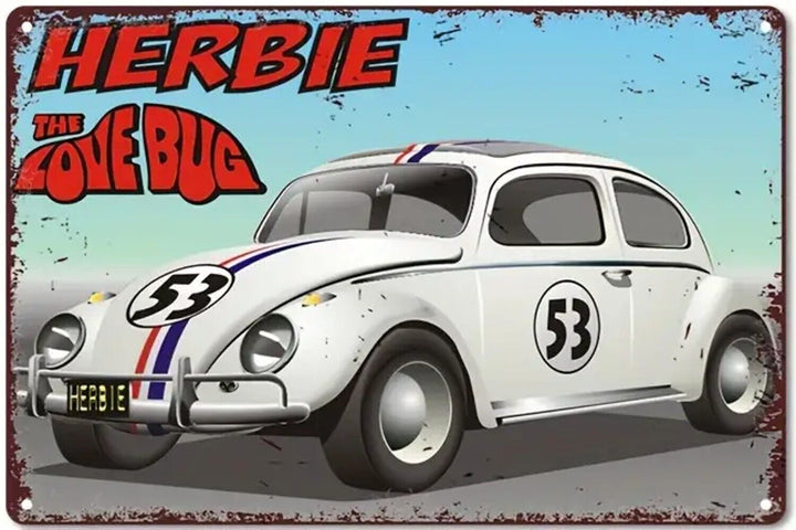 Herbie The Love Bug Vintage Novelty Metal Sign 12" x 8"  Cozy Home Treasures   