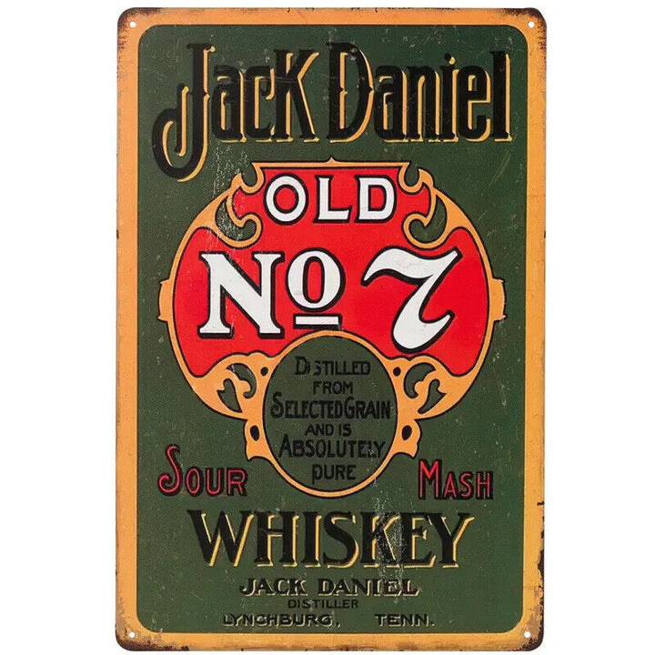 Jack Daniel Old No. 7 Sour Mash Whiskey Novelty Metal Sign 8" x 12" Home & Garden:Home Décor:Plaques & Signs Cozy Home Treasures   