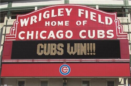 Wrigley Field Marquee Sign "Cubs Win!" Poster 22.375" x 34" NEW! Home & Garden:Home Décor:Posters & Prints Trends   