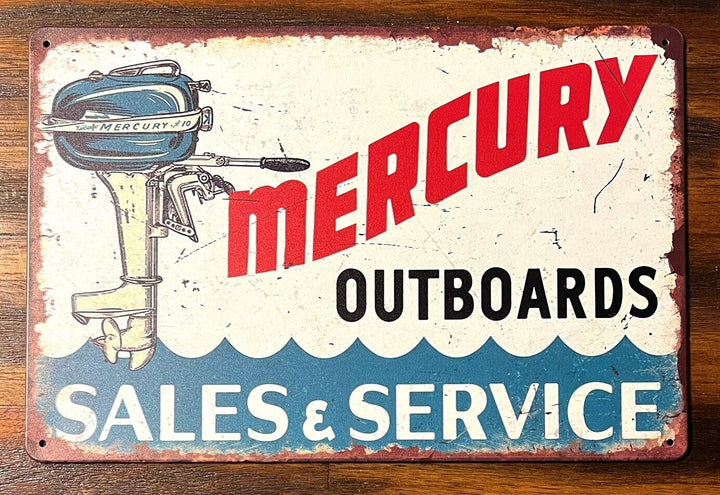 Mercury Outboards Sales & Service Novelty Metal Sign 12" x 8" NEW! Home & Garden:Home Décor:Plaques & Signs Cozy Home Treasures   