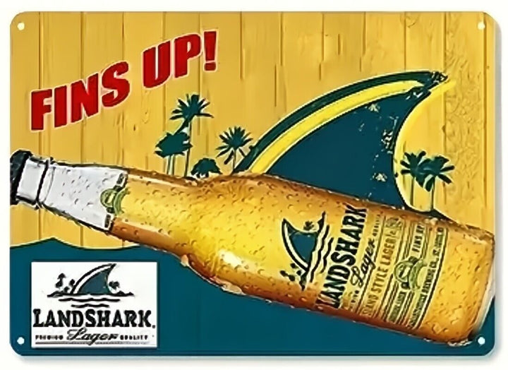 Land Shark Premium Lager Beer Fins Up! Novelty Metal Sign 8" x 12" Wall Art Home & Garden:Home Décor:Plaques & Signs Cozy Home Treasures   