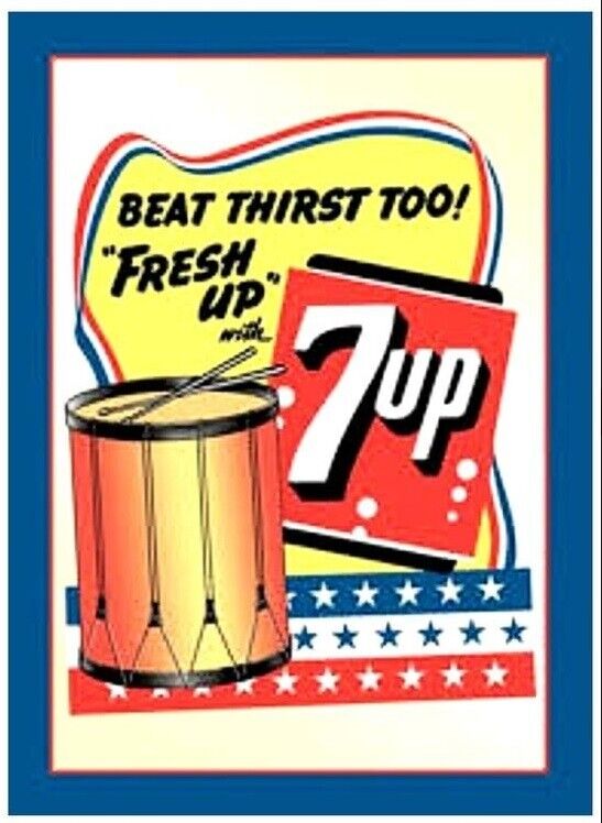 7 Up Beat Thirst Too Fresh UP With 7 UP Novelty Metal Sign 12.5" X 16" NEW! Home & Garden:Home Décor:Plaques & Signs Hangtime   