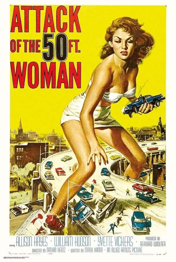 Attack of The 50 FT. Woman Vintage Movie Poster 24" x 36" Art:Art Posters Cozy Home Treasures   